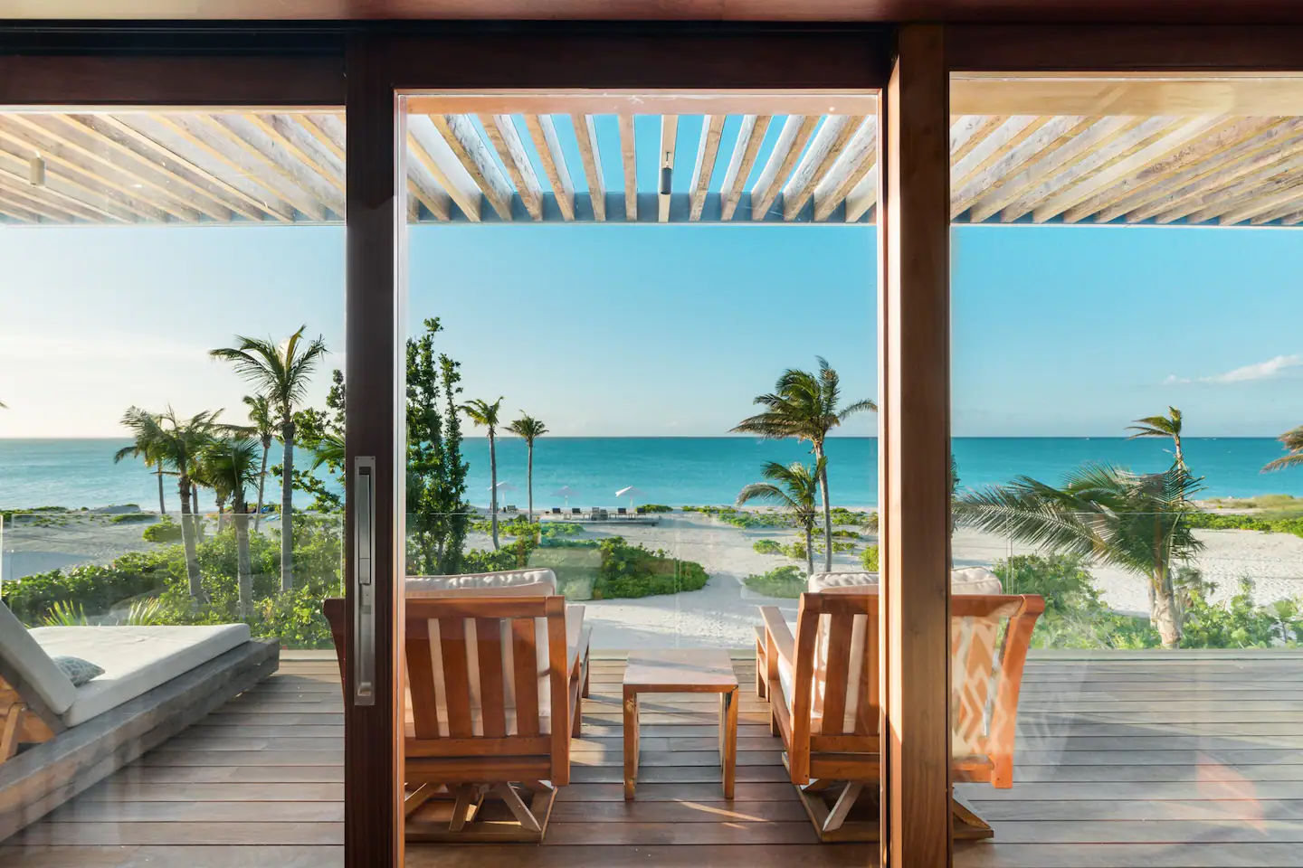 Veranda overlooking the beach.