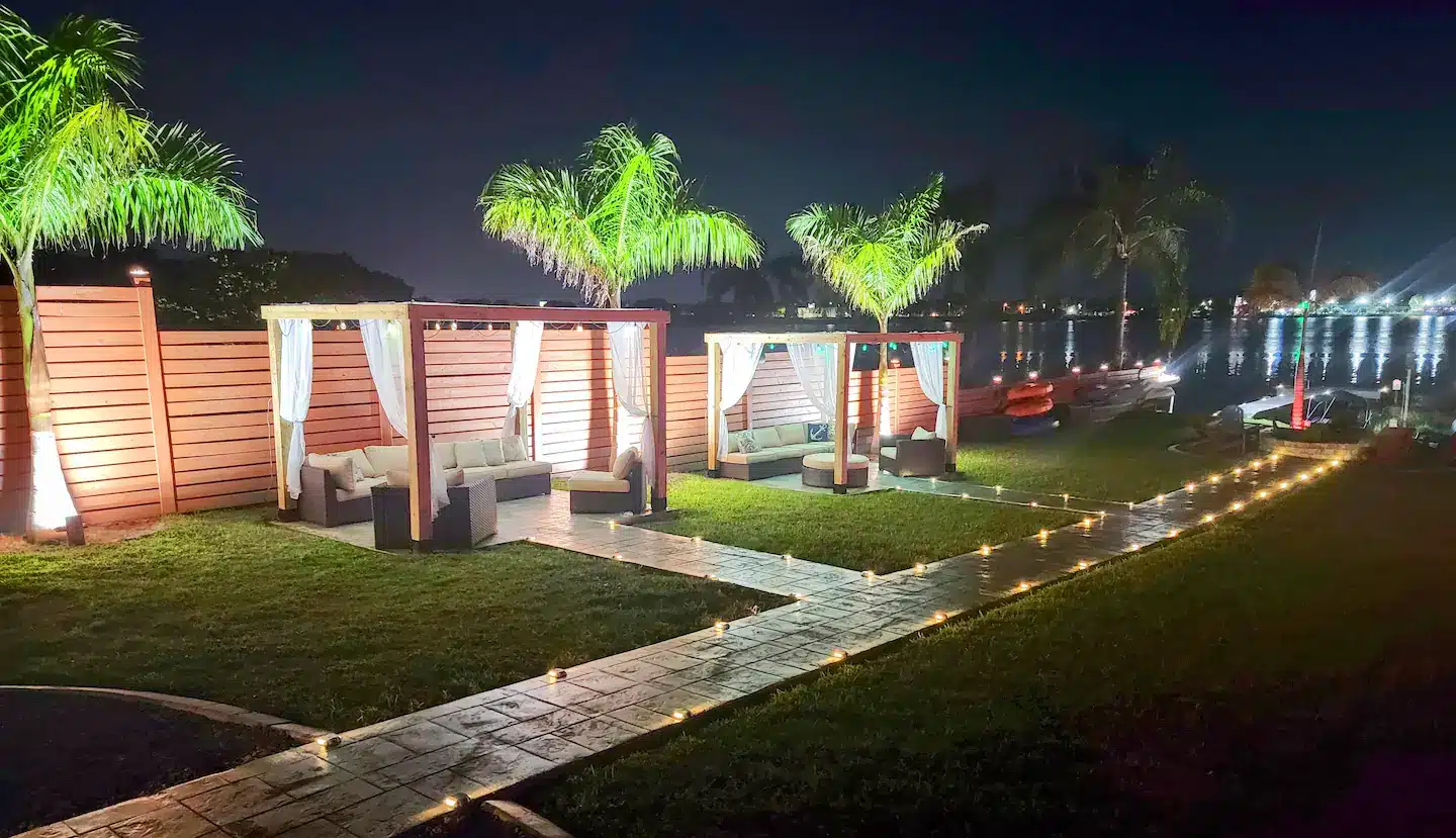 The home offers an entire backyard commercial sound system allowing you to get your vibe anyway you like.
