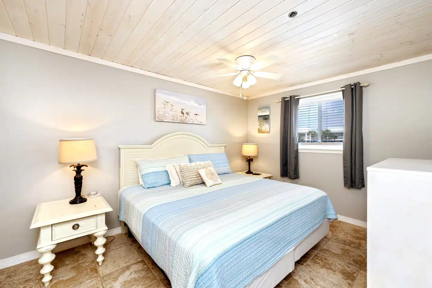 Our one bedroom is located shortly down the hallway, located to the right when entering the condo.